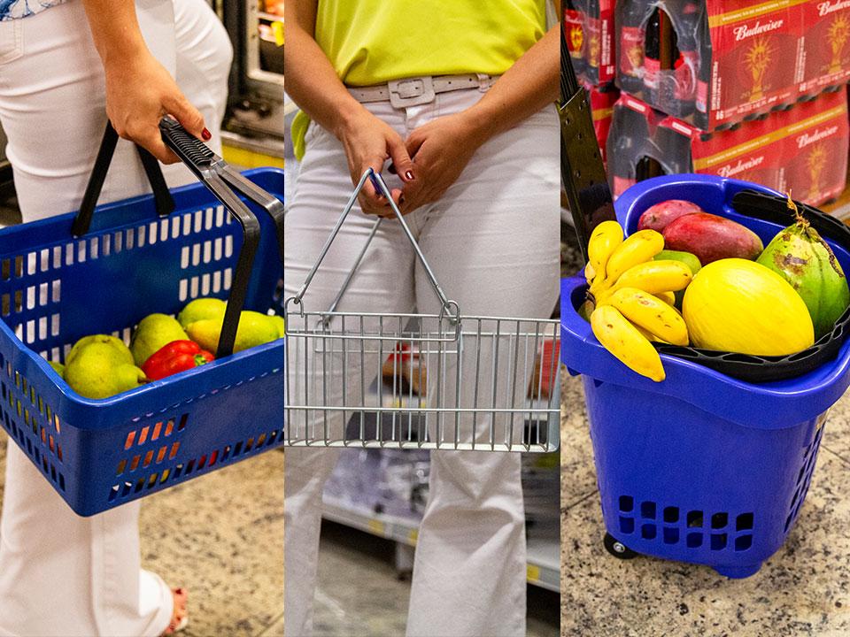 Modelos de cestas de compras para supermercados da Minascar