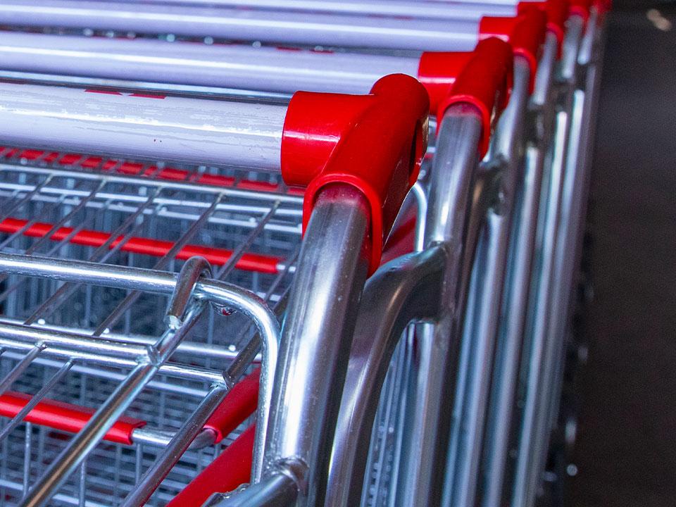 Punhais para carrinhos de supermercado com alta resistência
